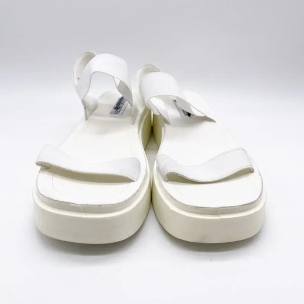 Steve Madden Women's Justine Open Toe White Leather‎ Sandals Size 10M